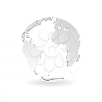 Grey 3d outline globe design. Vector background