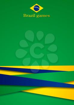 Sport games vector background in Brazilian colors
