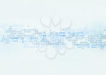 Bright technology blue background with geometric elements. Vector design