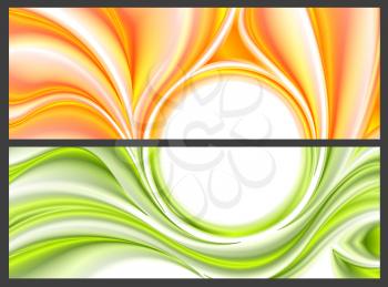 Abstract bright smooth waves pattern. Vector banners design