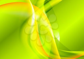 Bright green yellow waves design. Vector background