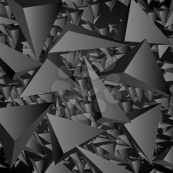 Dark geometric polygonal tech background. Vector design