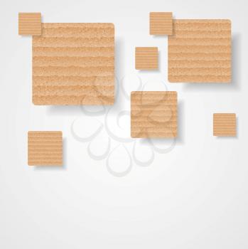 Graphic background of cardboard squares. Vector art design