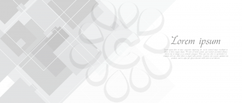 Abstract grey tech banner with squares. Vector background eps 8