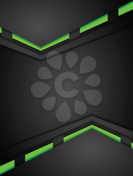 Green and black contrast gradients tech design. Vector background