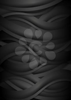 Black concept corporate abstract background with waves. Vector illustration design