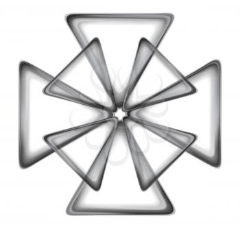 Dark grey cross logo design. Vector background