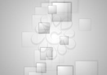 Abstract grey squares tech vector background