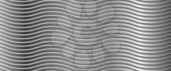 Abstract metallic wavy stripes background. Vector design