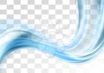Blue smooth blurred transparent waves design. Vector background