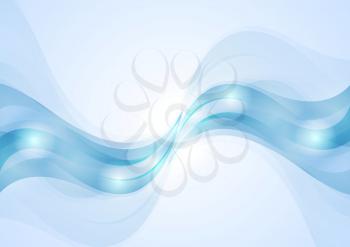 Abstract blue wavy corporate background. Vector design
