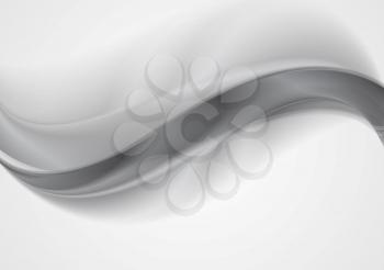 Grey silver smooth waves abstract background. Vector design