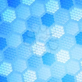 Blue abstract hexagonal texture background. Vector design