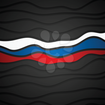 Corporate wavy bright abstract background. Russian flag colors. Vector art design