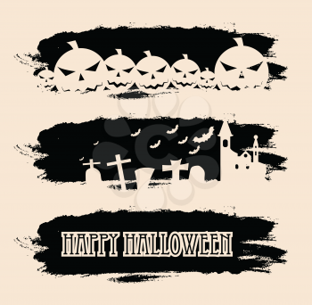 Halloween black grunge banners. Vector design