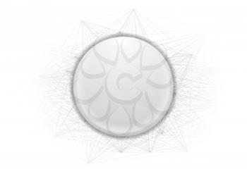 Abstract grey circle and lines. Vector background