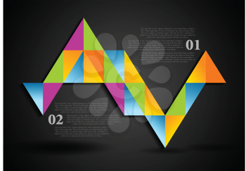 Abstract colorful triangles infographics background. Vector illustration