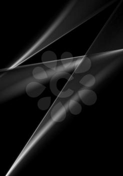 Dark abstract monochrome smooth lines background. Vector graphic design