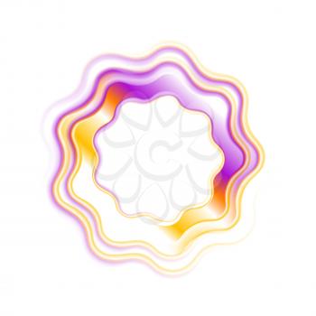 Abstract bright wavy logo ring. Vector colorful design
