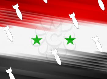 Abstract Syrian flag and air warheads illustration. Vector graphic design