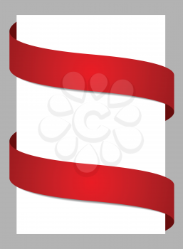 Abstract background with red ribbons. Vector illustration