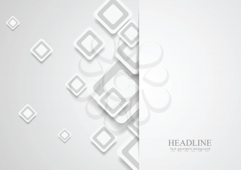 Tech corporate paper background with squares. Vector design