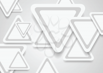 Tech corporate paper background with grey triangles. Vector design