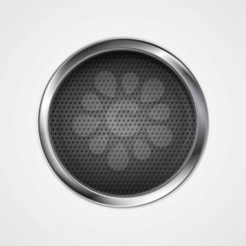 Abstract metal perforated circle background. Vector graphic design illustration