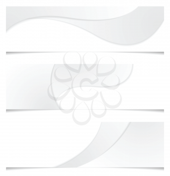 Abstract grey corporate banners with smooth waves. Vector elegant curves for graphic design