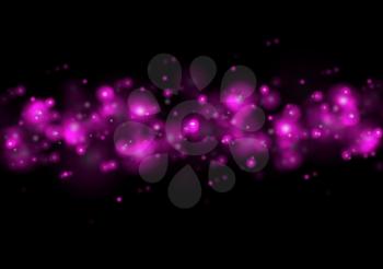 Shiny purple lights abstract background with bokeh effect. Graphic vector design illustration