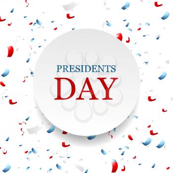 Presidents Day abstract USA colors confetti background. Vector graphic design