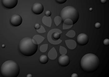Abstract black circle balls background. Vector illustration template design