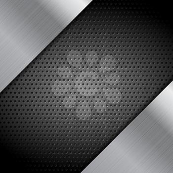 Metal perforated texture technical background. Vector graphic design