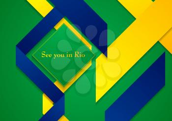 Bright abstract background in Brazilian colors. Vector graphic brochure design