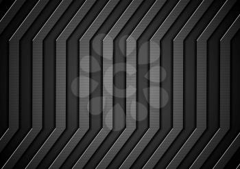 Black concept stripes hi-tech abstract background. Vector template illustration