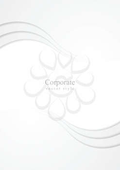 Abstract grey wavy flyer corporate design. Vector graphic template background