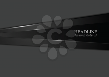 Abstract black corporate background. Vector tech graphic design