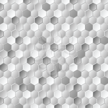 Grey metallic hexagons pattern texture. Vector abstract corporate background template