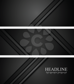 Abstract black tech concept banners. Vector illustration design
