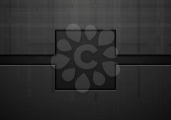 Black tech abstract concept background. Vector template design