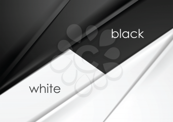 Smooth silk abstract black and white corporate background. Vector graphic design