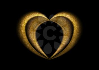 Smooth blurred golden heart background. Valentine Day vector design