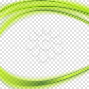 Abstract green transparent wavy background. Vector illustration
