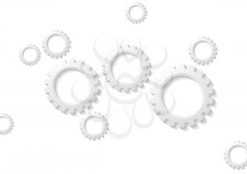 Abstract tech paper gears mechanism background. Vector illustration