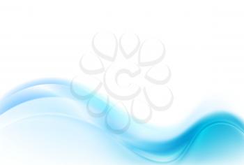 Abstract blue white wavy background. Vector design illustration