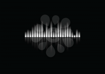 White concept equalizer design on black background. Vector music illustration