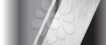 Abstract metallic header banner with grunge texture. Vector tech silver design