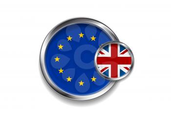 Brexit vector design. United Kingdom of Great Britain leaves from the European Union