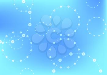 Bright blue tech circles abstract background. Vector design
