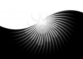 Abstract black swirl wavy background. Vector design